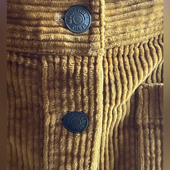 Madewell Gold Corduroy A-Line Mini Skirt Patch Pocket Edition Size 8 - Picture 3 of 10